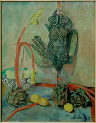 Nature morte avec pintade et artichauts